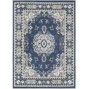 Rugs Blue Oriental 3x5 Area Rug Traditional Persian Bordered Carpet Rugs - Actual Size 37 x 52