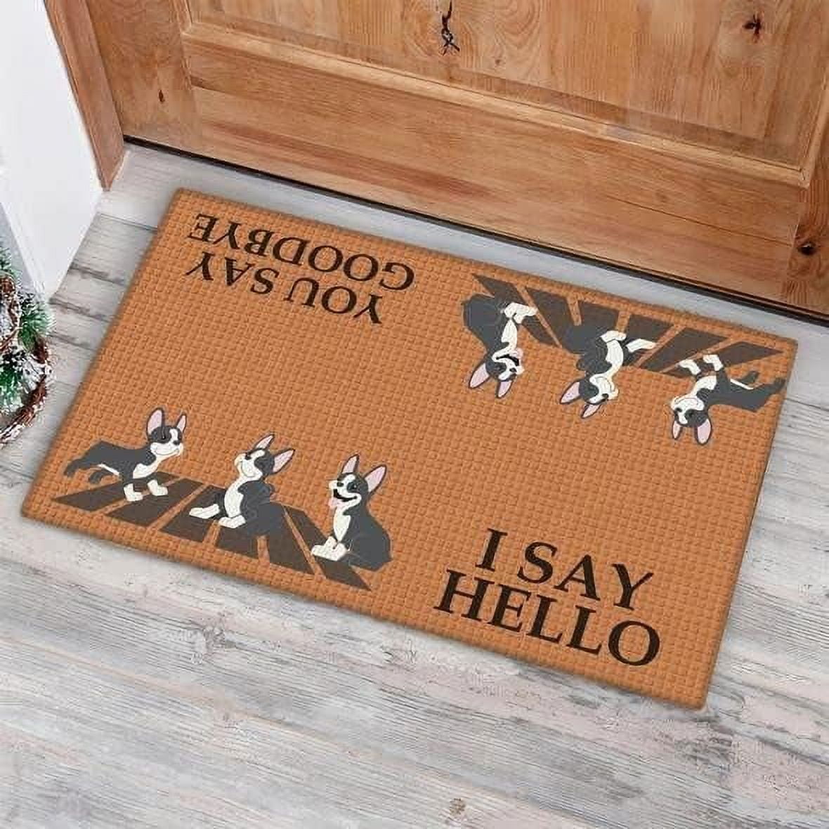 Rugs Boston Terrier I Say Hello You Say Goodbye Easy Clean