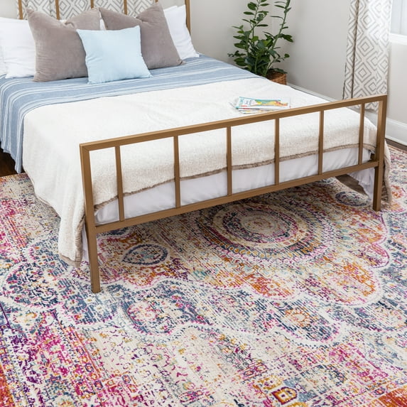 Rugs.Com Budapest Collection Area Rug – 5' x 8' Red Low-Pile Rug Perfect For Bedrooms, Dining Rooms, Living Rooms