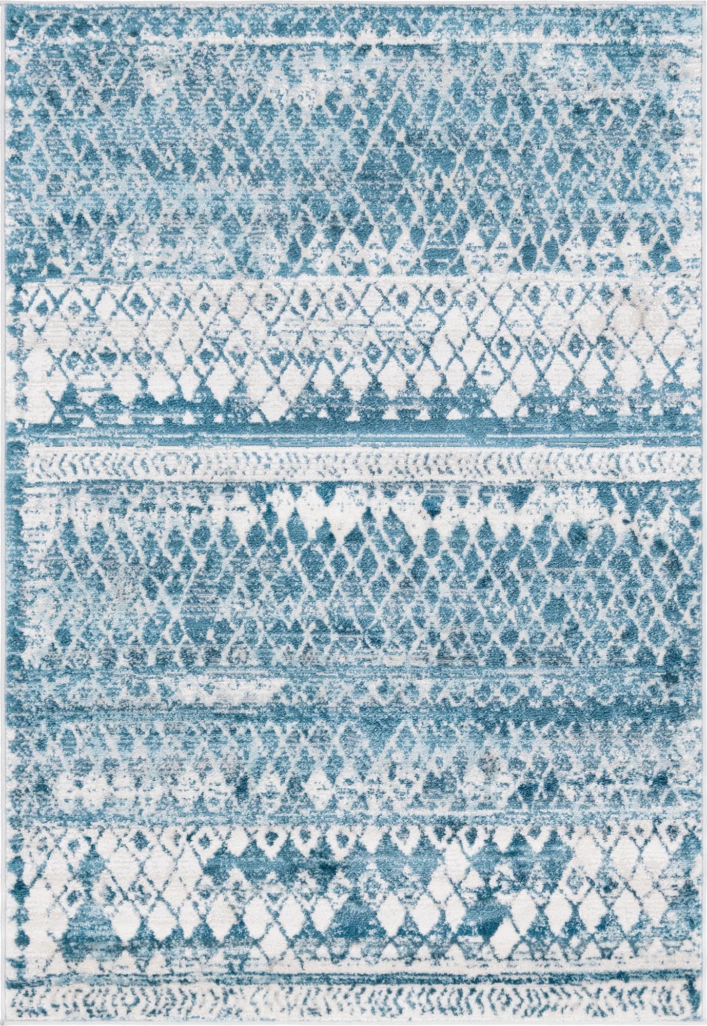Leipzig Collection Area Rug ‚Äì 4' x 6' Blue LowPile Rug