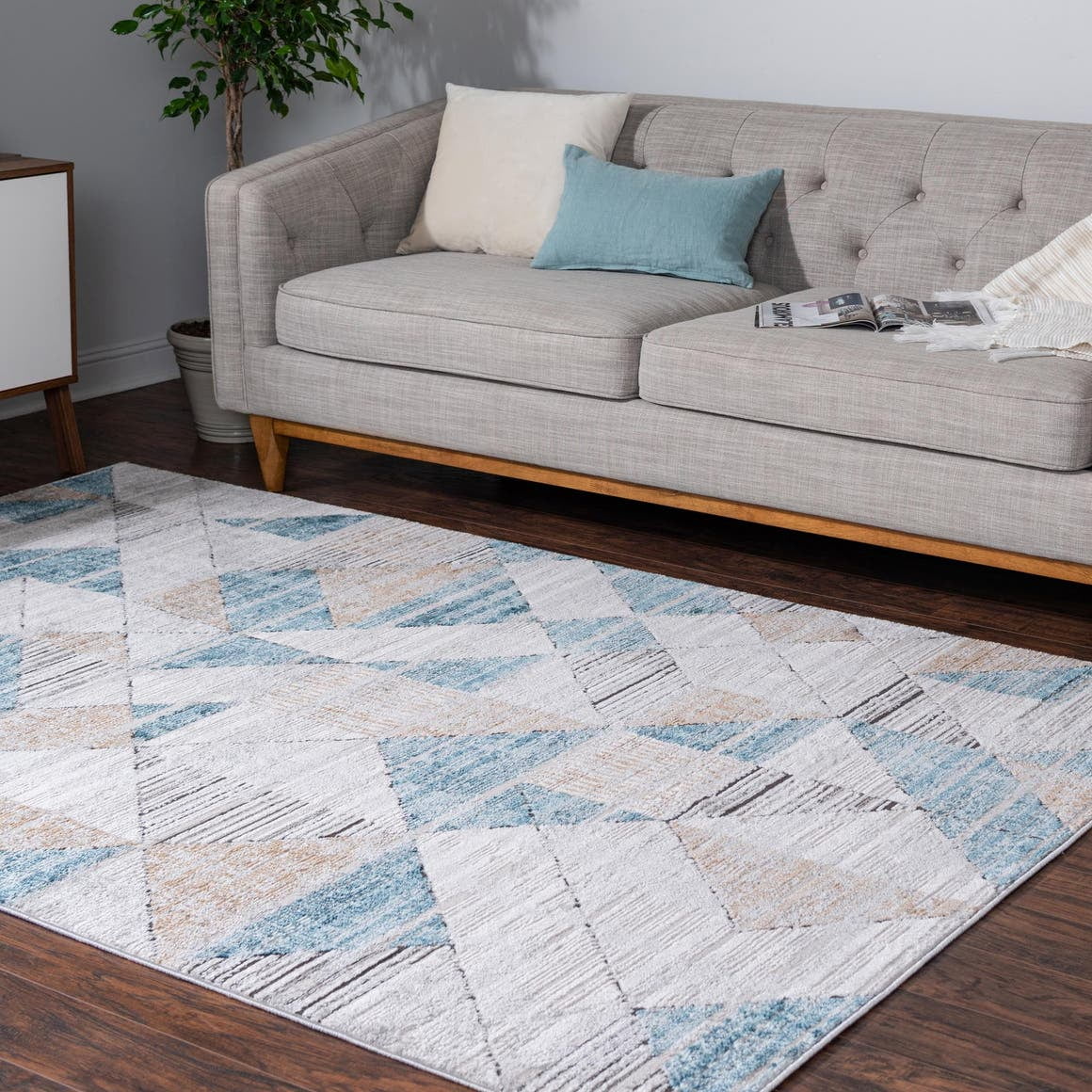 Leipzig Collection Area Rug ‚Äì 8' x 11' Blue LowPile Rug
