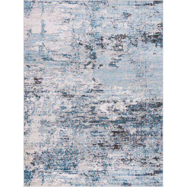 Leipzig Collection Area Rug ‚Äì 8' x 11' Blue LowPile Rug
