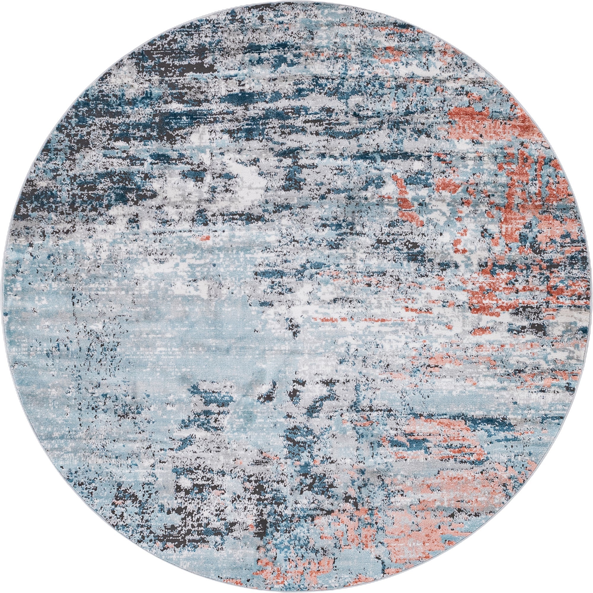 Leipzig Collection Round Rug ‚Äì 7 Ft Round Multi LowPile Rug