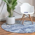 thumbnail image 1 of Rugs.Com Malibu Collection Round Rug ‚Äì 5 Ft Round Blue Low-Pile Rug Perfect For Kitchens, Dining Rooms, 1 of 4
