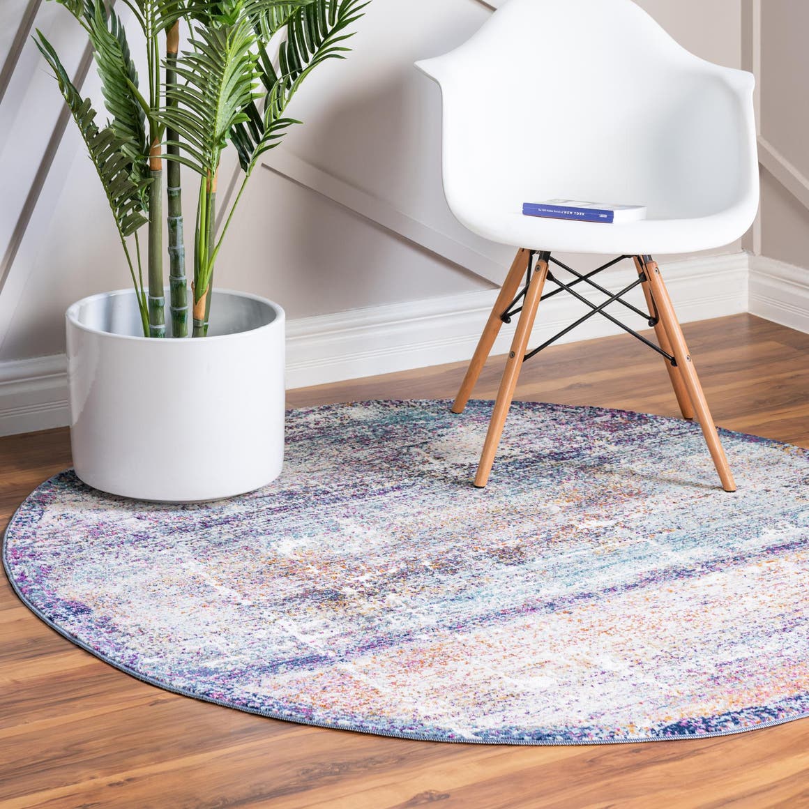 Rugs.Com Malibu Collection Round Rug ‚Äì 5 Ft Round Multi Low-Pile Rug ...