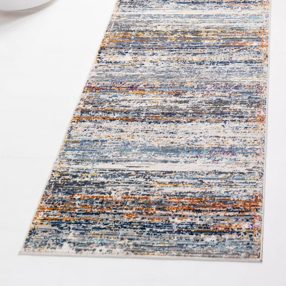 Rugs.Com Malibu Collection Runner Rug ‚Äì 10 Ft Runner Multi Low-Pile Rug Perfect For Hallways, Entryways