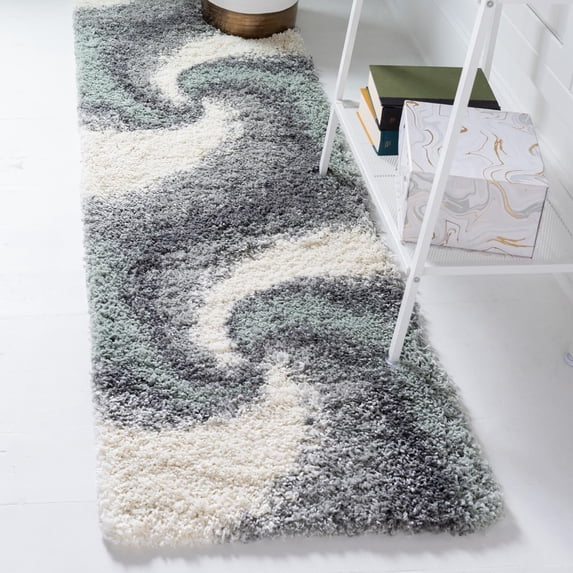 Rugs.Com Soft Touch Shag Collection Runner Rug – 13 Ft Runner Dark Green Shag Rug Perfect For Hallways, Entryways