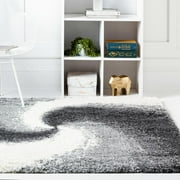Rugs.Com Soft Touch Shag Collection Square Rug ‚Äì 8 Ft Square Grey Shag Rug Perfect For Living Rooms, Kitchens, Entryways