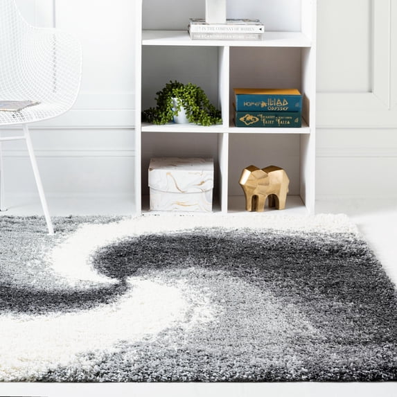 Rugs.Com Soft Touch Shag Collection Square Rug – 8 Ft Square Grey Shag Rug Perfect For Living Rooms, Kitchens, Entryways