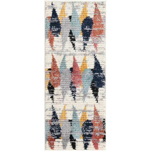 Rugs.Com Tagine Collection Rug – 5 Ft Runner Ivory Medium-Pile Rug Perfect For Living Rooms, Kitchens, Entryways