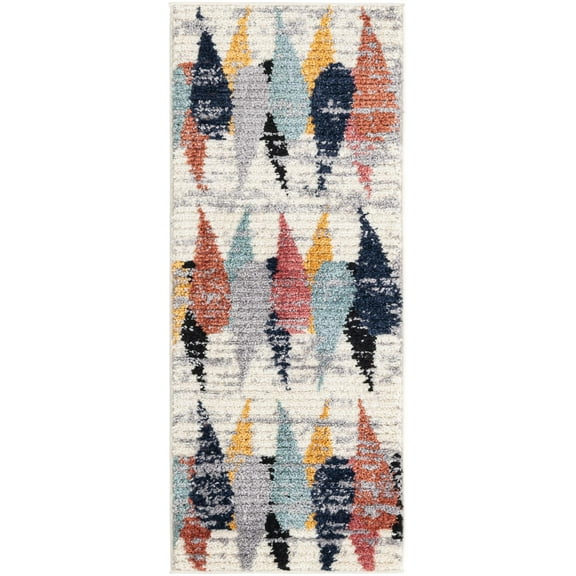 Rugs.Com Tagine Collection Rug – 5 Ft Runner Ivory Medium-Pile Rug Perfect For Living Rooms, Kitchens, Entryways