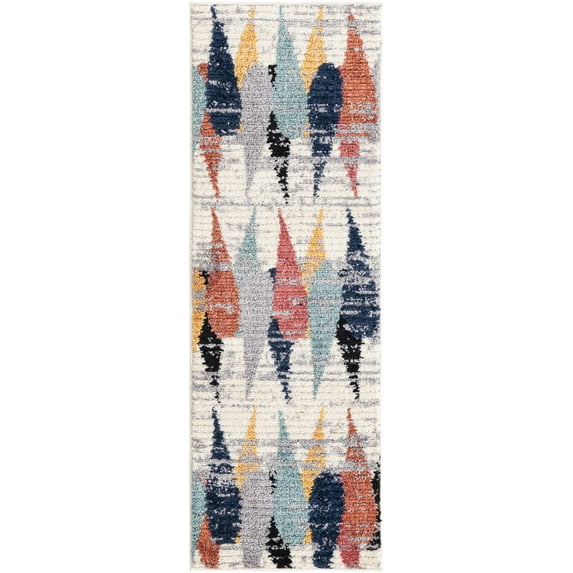 Rugs.Com Tagine Collection Rug – 6 Ft Runner Ivory Medium-Pile Rug Perfect For Living Rooms, Kitchens, Entryways