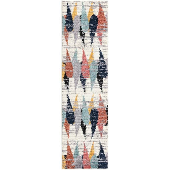 Rugs.Com Tagine Collection Rug – 8 Ft Runner Ivory Medium-Pile Rug Perfect For Living Rooms, Kitchens, Entryways