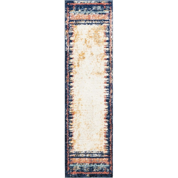 Rugs.Com Tagine Collection Rug – 8 Ft Runner Multi Medium-Pile Rug Perfect For Living Rooms, Kitchens, Entryways