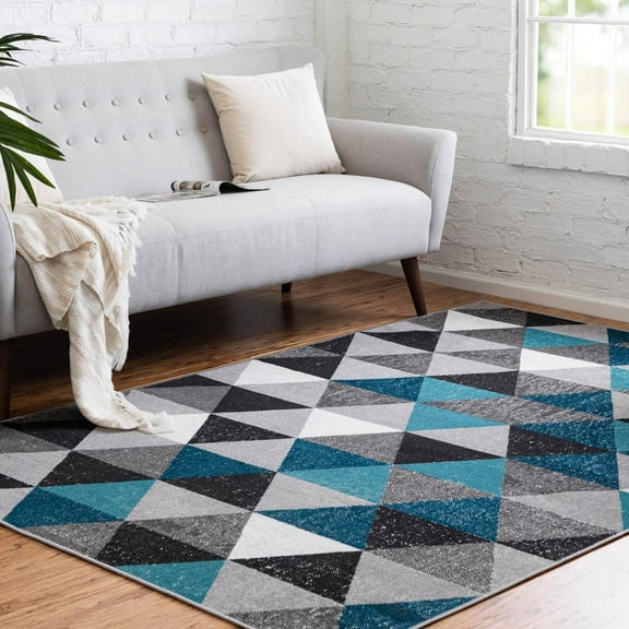 Rugs.Com Valencia Collection Area Rug – 4' x 6' Grey Low Rug Perfect For Entryways, Kitchens, Breakfast Nooks, Accent Pieces