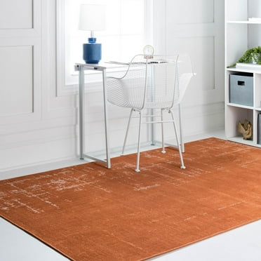 Rugs.Com Valencia Collection Area Rug ‚Äì 4' x 6' Orange Low Rug Perfect For Entryways, Kitchens, Breakfast Nooks, Accent Pieces