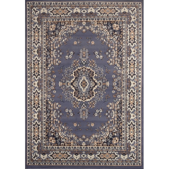 Rugs Country Blue Oriental 8x10 Area Rug Traditional Persian Bordered Carpet Rugs - Actual Size 7'8" x 10'7"