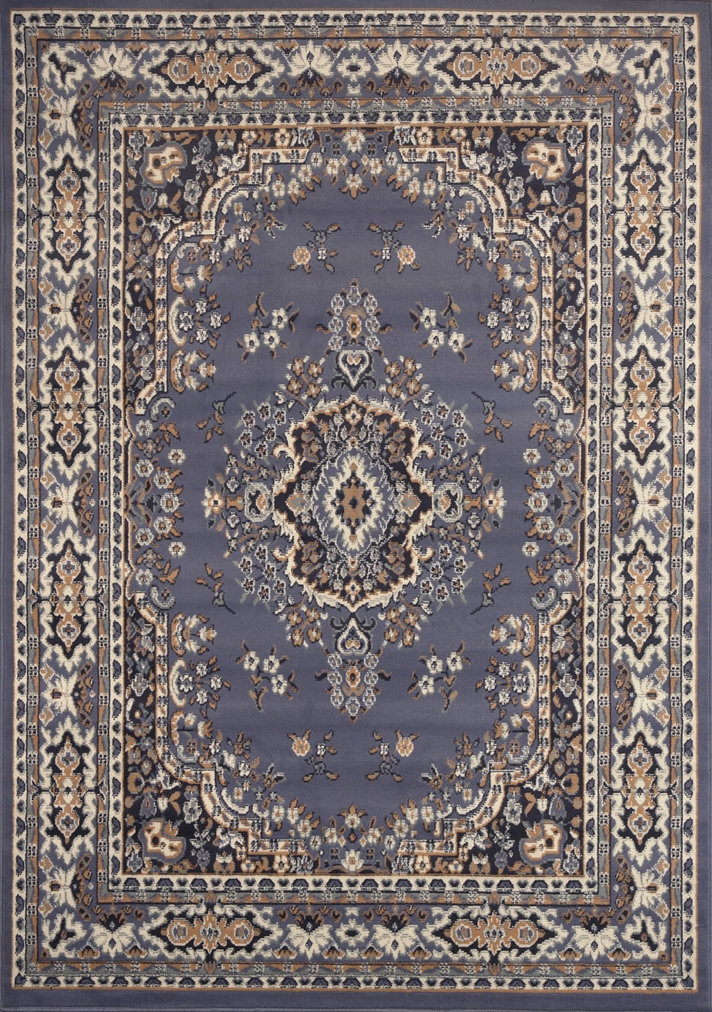 Rugs Country Blue Oriental 8x10 Area Rug Traditional Persian Bordered Carpet Rugs - Actual Size 7'8" x 10'7"