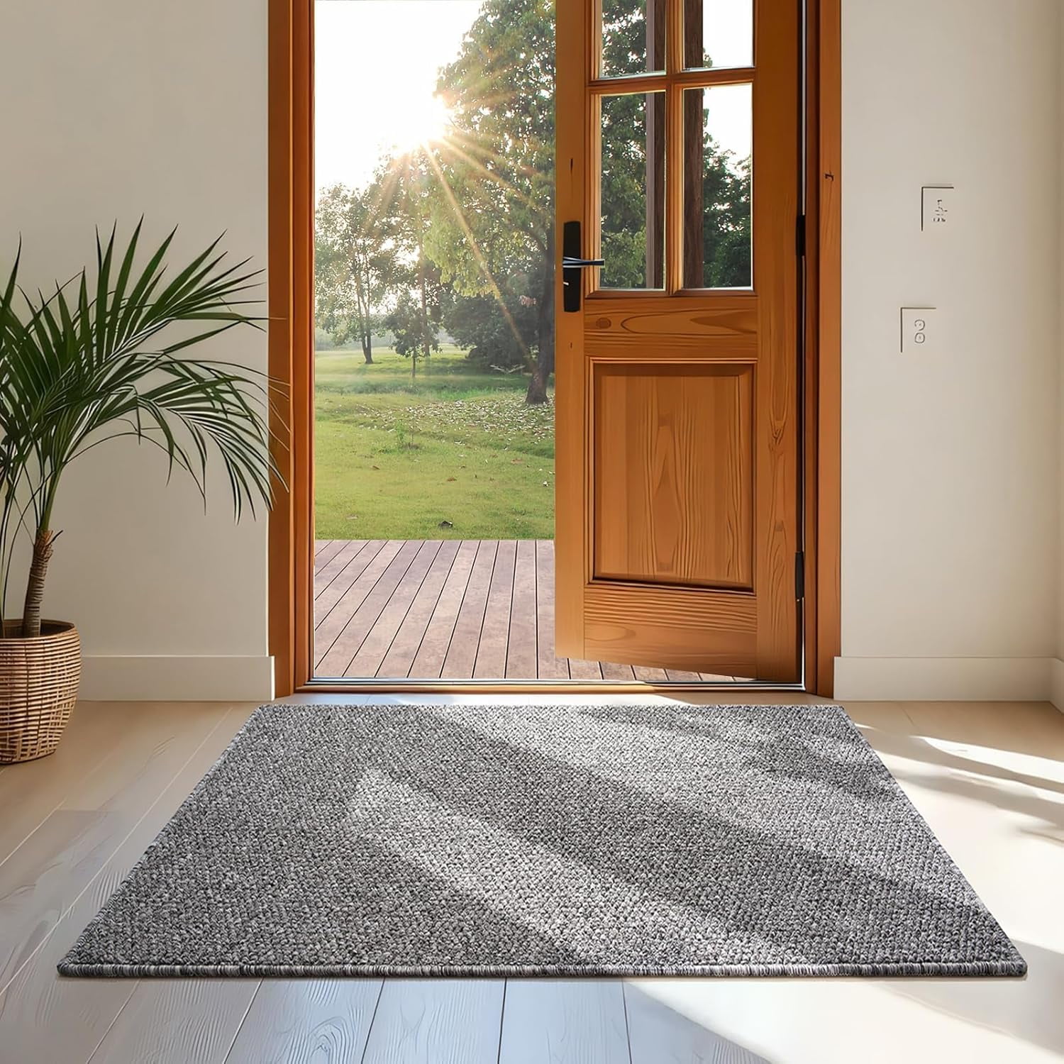 Rugs for Entryway 2x3 ft Faux Jute Rug Dirt Trapper Small Bathroom Rug ...