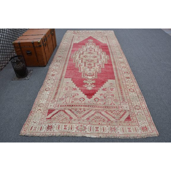 Rugs For Dining Room, 4.9x11.3 ft Large Rug, Antique Rugs, Turkish Rug, Beige Floor Rug, Vintage Rug, Ethnic Living Room Rug