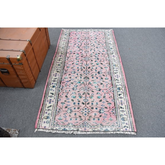 Rugs For Kitchen, Pink Home Decor Rugs, 3.3x6.6 ft Accent Rugs, Turkish Rug, Oushak Rug, Vintage Rug, Ethnic Nursery Rug