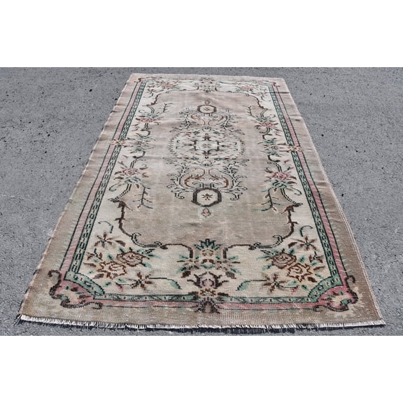 Rugs For Living Room, Antique Rug, Turkish Rug, Beige Home Decor Rugs, 5.4x8.8 ft Large Rug, Vintage Rug, Handwoven Bedroom Rug