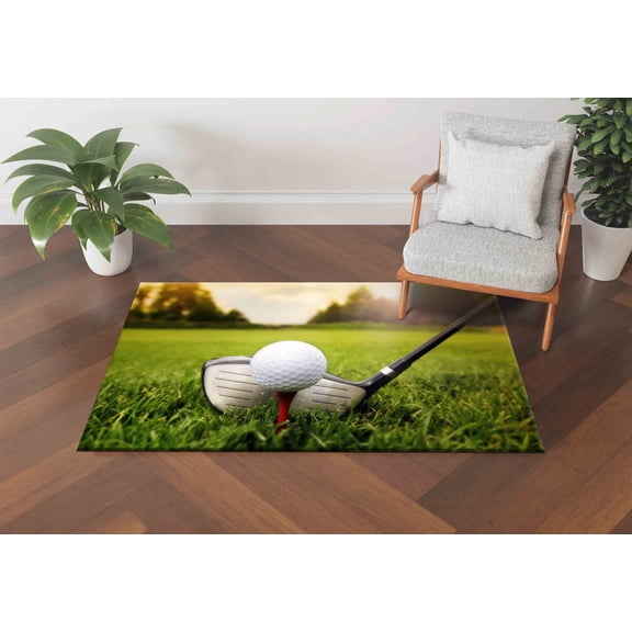 Rugs, Gift For The Home Rug, Anti-Slip Carpet Rugs, Pattern Rug, Green Rug, Golf Rug, Gym Rug, Wall Hanging Rug, Large Rug, Gift For Golfer, 1.7'x2.3' - 50x70 cm