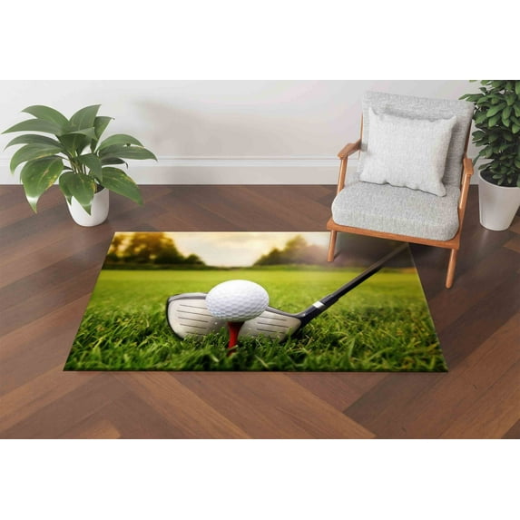 Rugs, Gift For The Home Rug, Anti-Slip Carpet Rugs, Pattern Rug, Green Rug, Golf Rug, Gym Rug, Wall Hanging Rug, Large Rug, Gift For Golfer, 3.3'x6.5' - 100x200 cm