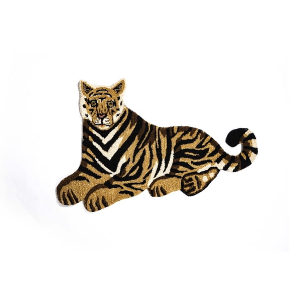 Rugs & Home Tiger Area Rug for Living Room in Tiger Figure Skin Design, A Unique Handmade Anti Slip Wool Carpet 3 x 5 Feet