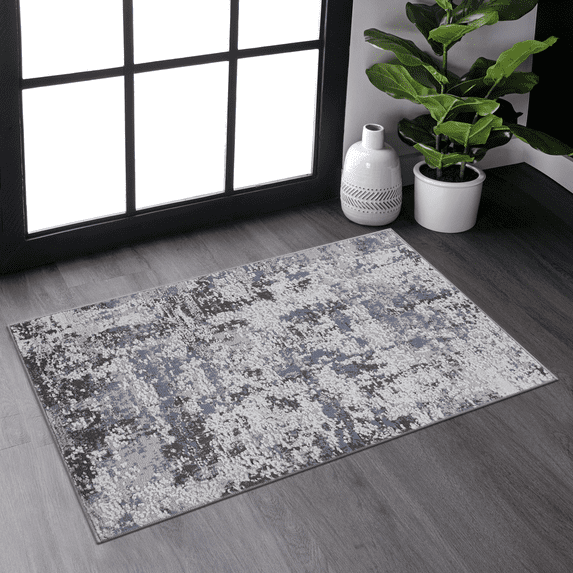 Rugs LOOM & LUXE Collection 2X3 Grey/Denim/Traditional Non-Shedding Living Room Bedroom Dining Home Office Stylish and Stain Resistant Area Rug,Area Rugs