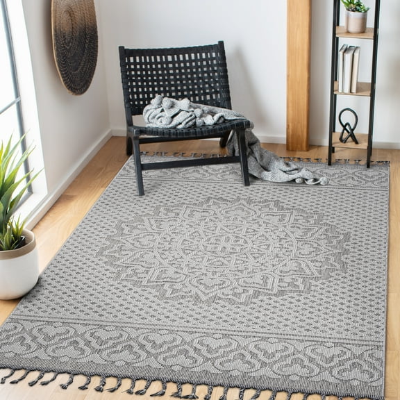 Rugs LOOM & LUXE Collection 8X10 Gray/White /Medallion Indoor/Outdoor Area Rug,Area Rugs