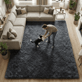thumbnail image 1 of Rugs for Living Room, 8'x10' Soft Fluffy Area Rug for Bedroom, Plush Decorative Rug with Anti-Skid Backing, Indoor Home Carpet for Living Room, Dark Grey, 1 of 7
