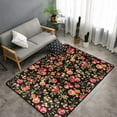 Rugs for Living Room Colorful Rose Flowers 60×39in NonSlip Area Rugs