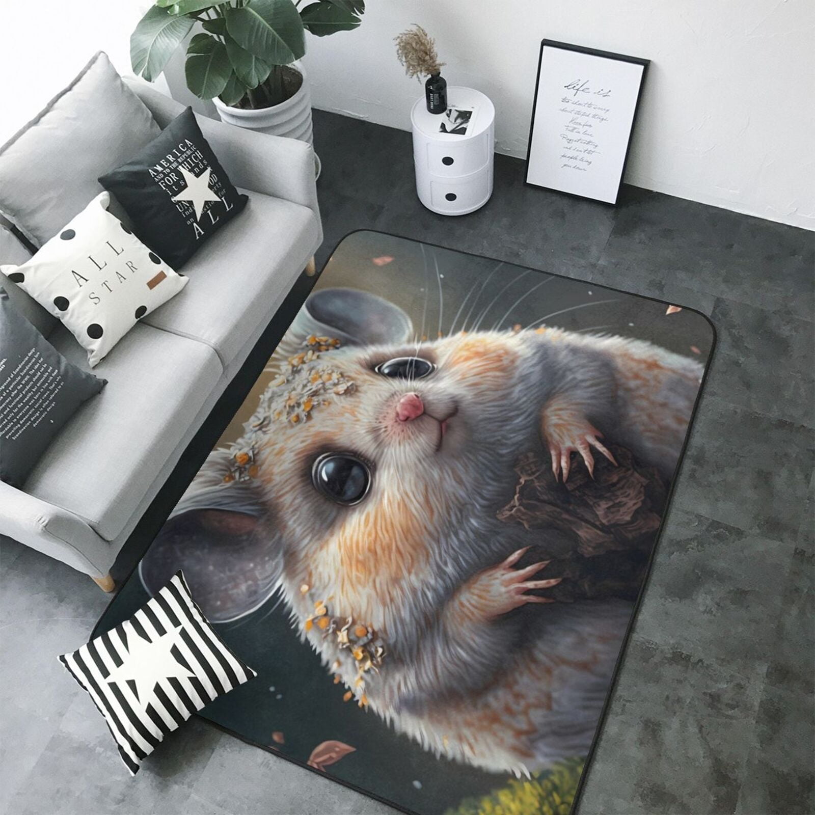 Rugs for Living Room - Cute Fat Ball Branch Washable Non Slip 80×58 ...