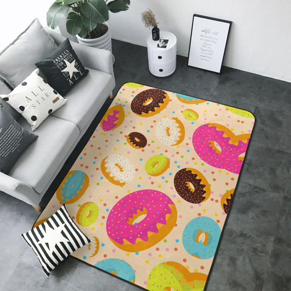Rugs for Living Room - Donuts k Washable Non Slip 80×58 Area Rugs Soft Rugs for Bedroom Fuzzy Plush Indoor Carpet for Dining Room, Home Office, Home Decor