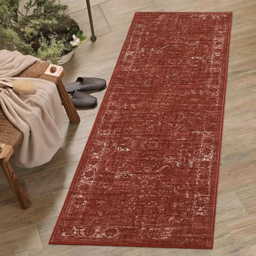 Rugs for Living Room,Runner Rug Machine Washable Hallway Runner Rug Living Room Vintage Distressed Throw Floor Cover Ultra Soft Kitchen Runner Rug Non Slip Runner Carpet for Bedroom Dining Room