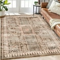 thumbnail image 1 of Rugs for Living Room,Washable Area Rug Taupe Retro Chic Medallion Distressed Design Living Room Indoor Non-Slip Non-Shedding Oriental Accent Throw Rug for Kitchen Bedroom Office Carpet, 1 of 9