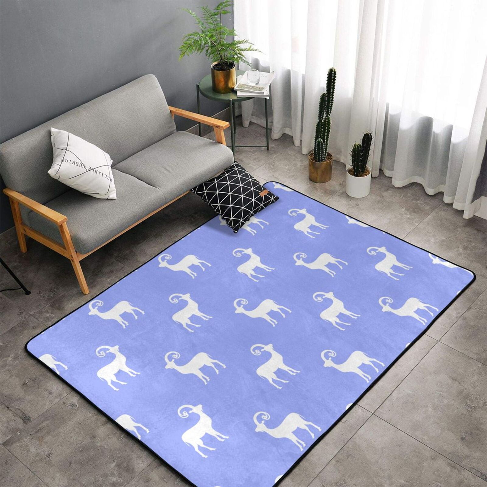 Rugs for Living Room - white Mountain Goat cute Washable Non Slip 60×39 ...
