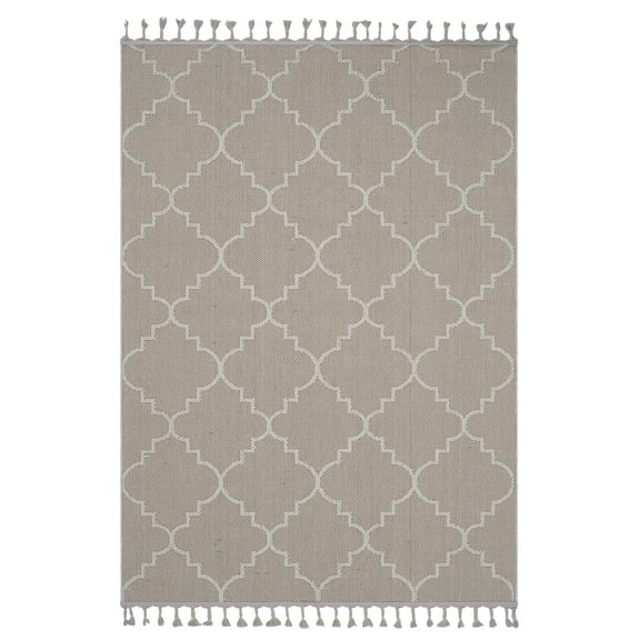 Rugs NAAR Guros Collection 8X10 Ivory /Trellis Indoor/Outdoor Area Rug,Area Rugs