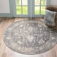 thumbnail image 1 of Rugs Oregon Area Power Loomed Gray Vintage Area Rugs 3' 3 Round, 1 of 7