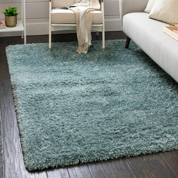 Unique Loom Infinity Shag Collection Area Rug - Jinko (2' x 3' Rectangle Slate Blue)