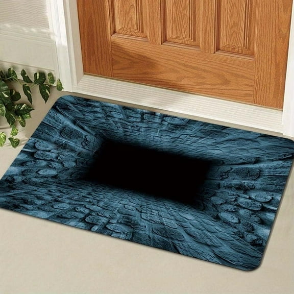 Rugs That Look Like a Hole, 3D Bottomless Hole Optical Illusion Rug for Eye-Catching Decoration in Living Room, Playroom or Any Area