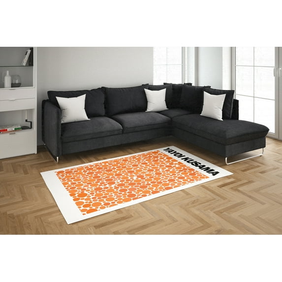 Rugs, Trendy Rugs, Orange Rugs, Reproduction Rugs, Gift For The Home, Bridesmaid Gift, Non Slip Rug, Round Rug, Accent Rug, 1.7'x2.3' - 50x70 cm