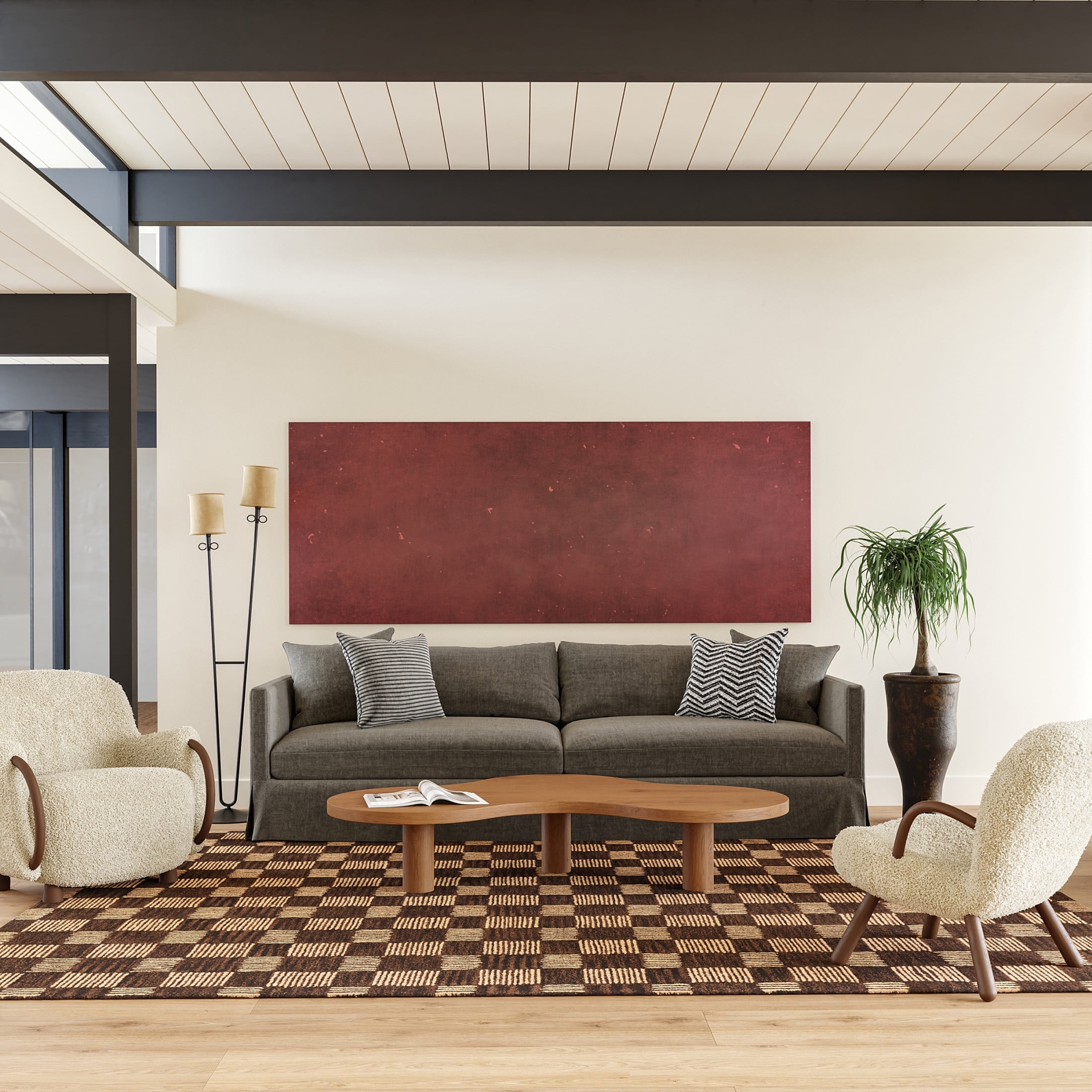 Rugs USA Quince Checkered Wool Area Rug