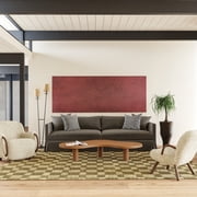 Rugs USA Quince Checkered Wool Area Rug, 6 x 9, Quince Olive