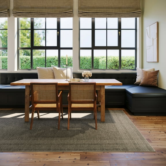 Rugs USA x Nate Berkus Bedford Soft Plaid Washable Area Rug, 5' x 8', Bedford Brown