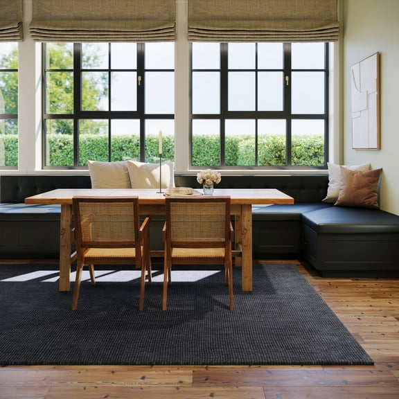 Rugs USA x Nate Berkus Crosby Solid Wool Cozy Area Rug, 8' 6" x 11' 6", Crosby Slate Blue