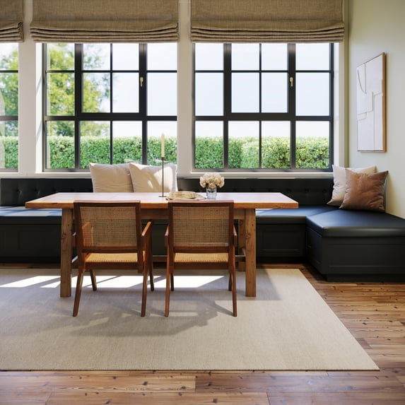 Rugs USA x Nate Berkus Hollis Solid Wool Cozy Area Rug, 7' 6" x 9' 6", Hollis Ivory