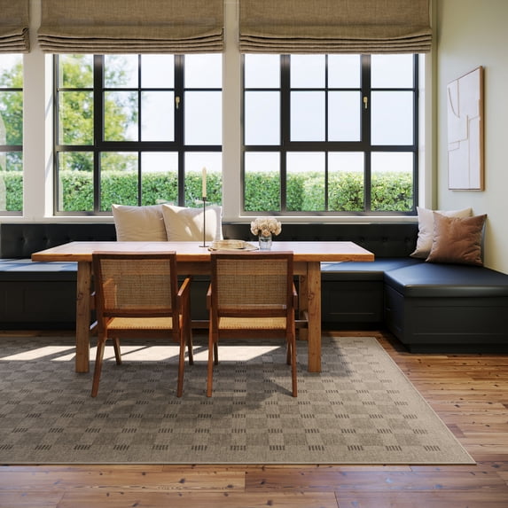 Rugs USA x Nate Berkus Walker Modern Checkered Washable Area Rug, 3' x 5', Walker Brown