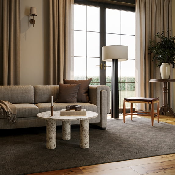 Rugs USA x Nate Berkus Walker Modern Checkered Washable Area Rug, 6' x 9', Walker Charcoal